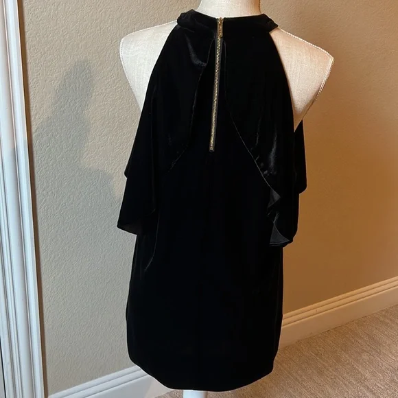 CALVIN KLEIN WOMEN’S BLACK VELVET BLOUSE L - Picture 2 of 12